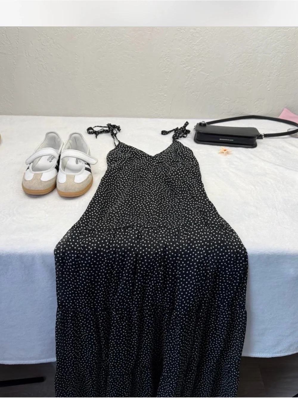 Abercrombie & Fitch Black Polka Dot Strap Dress
